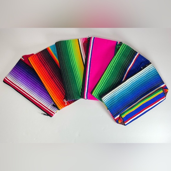 Mexican Artisan Crafts Handbags - Serape zipper pouch coin purse cosmetic pouch